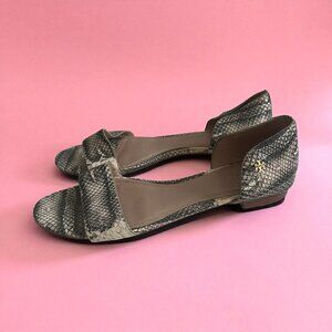TORY BURCH Snake Print Leather Flats Size 10